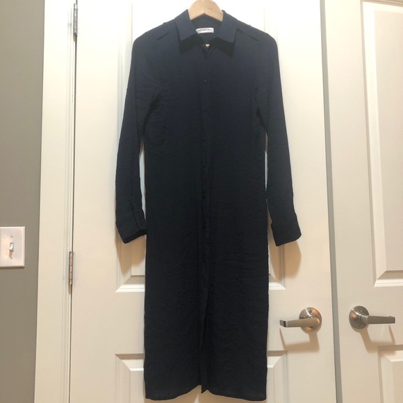 Zara Woman Button Down Split Back Maxi Shirt - Picture 1 of 8
